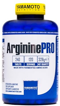 YAMAMOTO NUTRITION Arginine PRO Ajinomoto Ajipure 240 Compresse, Integratore Alimentare di L-Arginina, Aumenta l’Energia nel Pre-Workout e Supporta la Crescita Muscolare