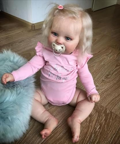 Anano Reborn Baby Vollsilikon Lebensecht, 50CM Reborn Baby Mädchen, Reborn Voll Silikon Baby Puppe Mädchen Lebensechte Babypuppen Wie Echt Puppe Wie EIN Echtes Baby Aussieht (Klassisch)