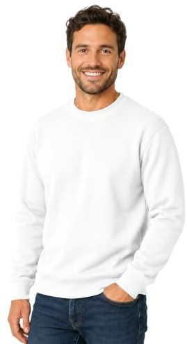 TICTEX Sweat Homme sans Capuche - Sweat-Shirt Col Rond en Coton Confortable - Idéal pour Le Quotidien et Le Travail - Disponible en Tailles S à 5XL