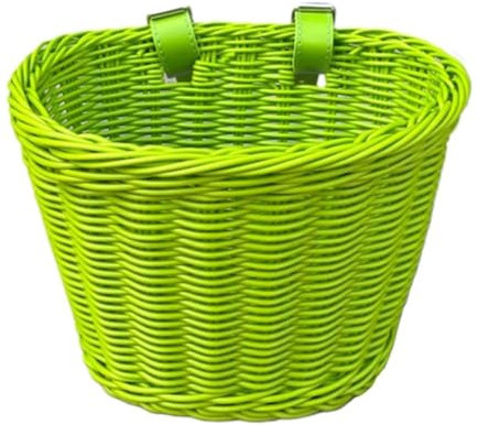 Weidenkorb für Kinder, handgefertigter Fahrradkorb für Fahrräder, Lenkerkorb, Rollerkorb, Rollerkorb, Kinderfahrradtasche, Laufradkorb, Zubehör (grün)