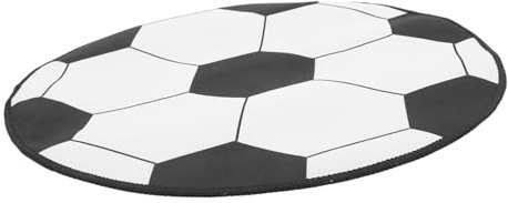 FUNOMOCYA Runder Fußballteppich 23 Zoll Durchmesser – rutschfeste Bodenschutzmatte Mit Fußballmuster Für Büro Arbeitszimmer Und Wohnzimmer – Dekorativer Stuhlmatte Schutz
