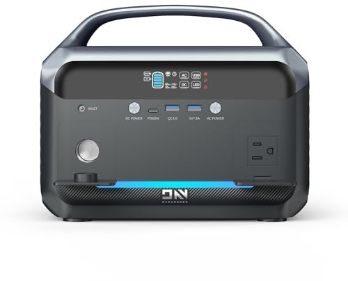 Irishom Power Station Centrale électrique portable, 268,8 Wh, 300 W, batterie LiFePO4, alimentation de secours, générateur solaire avec lumière LED pour extérieur, camping, voyage, chasse