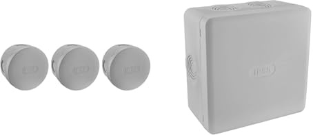 DEBFLEX Boite Derivation IP54 Ø70X45 Lot DE 3, Gris & 718808 Boite de derivation electrique etanche exterieur - IP55 115X115 cm, Gris