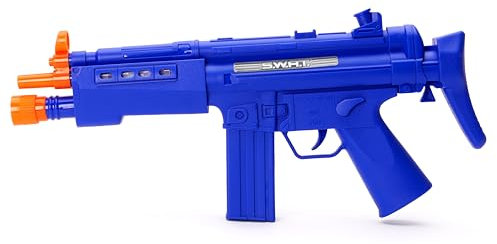 Toyland® 43 cm (16,9 Zoll) Schnellfeuer-Maschinengewehr SWAT Blau mit Lichtern und Geräuschen – Rollenspiel- und Kostümspielzeug – Ab 3 Jahren