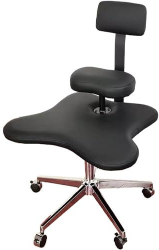 Generisch Schwarz, Kniestuhl Ergonomisches mit Rückenunterstützung und Bremsrollen,Höhenverstellbarer Büro -Knienstuhl,für Büro-, Heim- und Yoga-Enthusiasten, Meditationsfanatiker