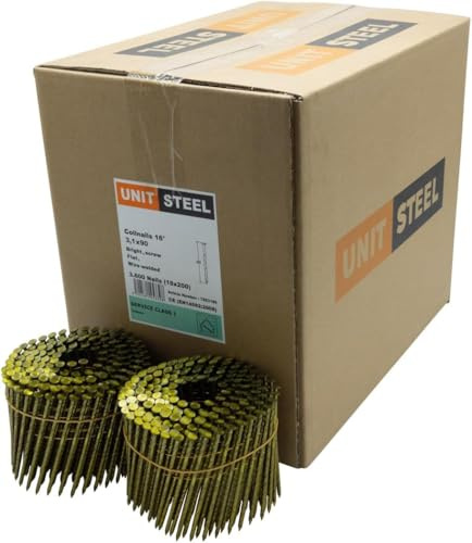 UnitSteel 15° Coilnägel - 3,1X90mm, 3.600 stück, Schraub/Blank