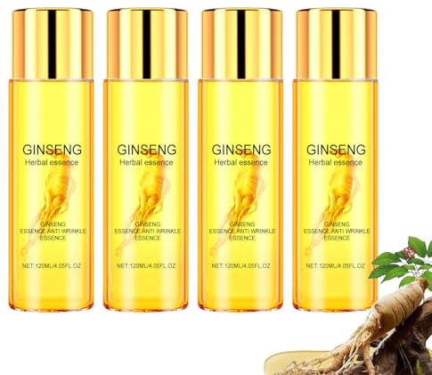 Juelreou Ginseng, Ginseng Extrakt flüssiger, rotes Ginseng-Extrakt Anti-Falten-Originalserum, Ginseng Polypeptid-Anti-Aging-Serum zum Anziehen von Sagging Haut Reduzieren (4pcs)