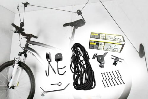 Fahrradlift, Fahrradhalterung mit Flaschenzug Tragkraft max. 20kg Deckenhalterung, Deckenlift für Fahrräder und E-Bikes