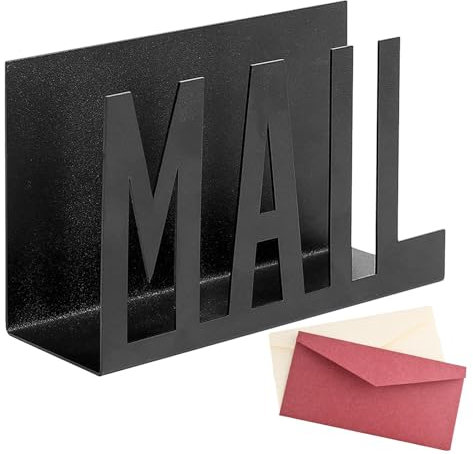 Schreibtisch-Posthalter Aus Metall – Moderner Schwarzer Brief-Organizer, Briefumschlagständer Für Zuhause Und Büro | Desktop-Organizer-Rack Aus Metall Mit Ausschnitten Für E-Mails Mit Heimorganisation