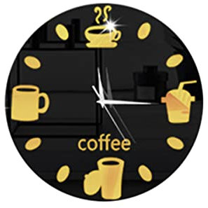 PRETYZOOM Kühlschrankuhr Magnetisch Kaffeemuster Zum Aufhängen Kühlschrankaufkleber Mit Magneten Für Kühlschrank Und Andere Eisenoberflächen Lieferung Ohne Batterie