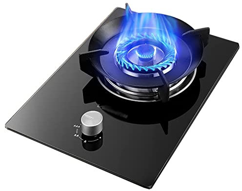 Fornello a Gas da 32 cm, fornello a Gas da Incasso, Copertura in Rame, 4,2/KW, Nove cavità, Vetro temperato con Protezione da guasti alla Fiamma, Cucina Domestica (A GPL)