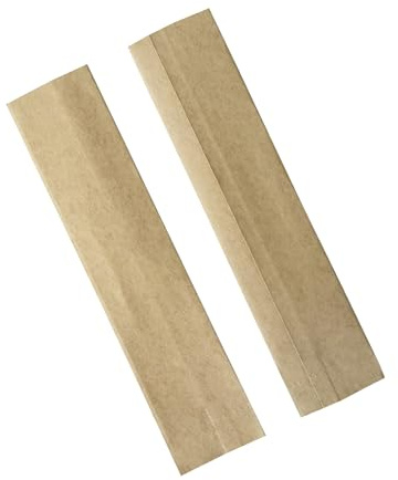 WACCOMT Pack 100 stycken kraftpapper varmförseglad mylarfolie vakuumpåse aluminiumfolie platta fickor med rivskåra för livsmedel provförpackning (brun, 3,5 x 15 cm (1,4 x 5,9 tum))