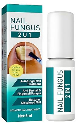 2 in 1 Fungal Nail Polish for Toenails & Fingernails, Extra Strength Anti Fungal Nail with Natural Herbs, Fast Acting Toenail Fungus Trestment for Damaged Nails Care (Toenail care liquid*1)