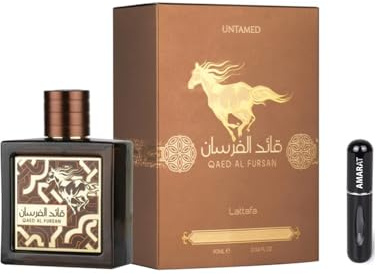 Perfume Qaed Al Fursan Untamed Eau de Parfum 90 ml, Perfume Árabe Unisex de Larga Duración, Incluye Atomizador 5 ml, Fragancia Amaderada y Especiada con Notas de Cardamomo, Lavanda y Ámbar (Untamed)