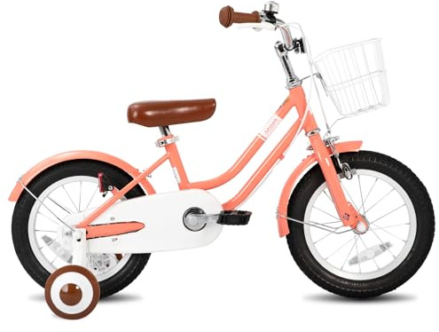 STITCH Bubble 18 Zoll Kinderfahrrad für 6-9 Mädchen Fahrrad, 18 Zoll Mädchen Fahrrad mit Stabilisator und Korb, rosa