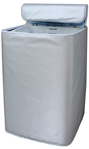 Housse de machine à laver en polyester à chargement par le haut, protection solaire, revêtement argenté, résistant à la poussière, lavage portable pour chargement extérieur par le haut