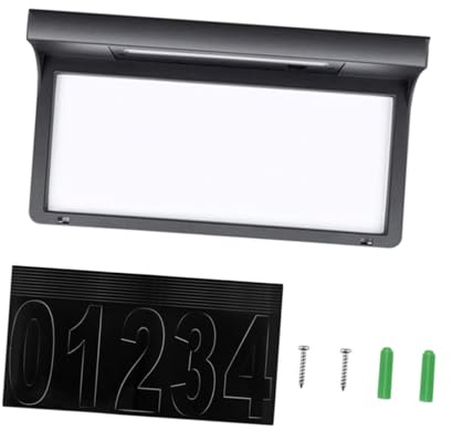 ELAYARD Lampe Solaire Extérieure pour Plaque de Porte LED Noire, Étanche Matériau Abs et Pc, Éclairage Mural Performant pour Maison, 1 Set