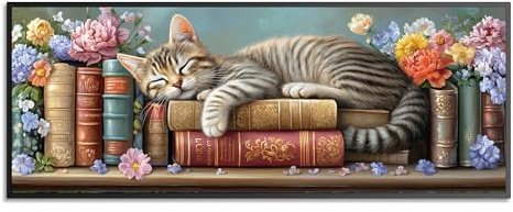 Wergond 5D Katze Diamond Painting Erwachsene Groß xxl, Tiere Diamand Painting xxl, DIY Cross Stickerei Malerei Kits, Wohnzimmer Schlafzimmer Büro Wand Und Eingang Dekoration 30x80cm