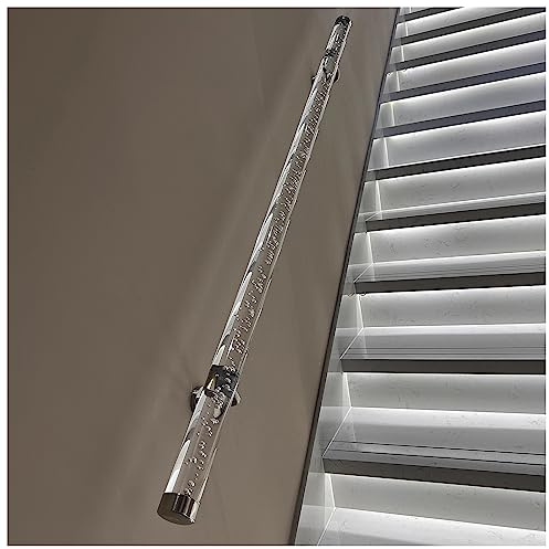 MQDLJSE Barandilla de acrílico Transparente para escaleras Interiores, barandilla Transparente para escaleras de 50 cm a 600 cm, barandilla de Montaje en Pared con Soporte de Acero inoxida
