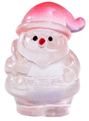 Piccole figure di Babbo Natale, miniature natalizie in resina trasparente, ornamenti per feste che si illuminano al buio, decorazioni natalizie per il giardino delle fate, mini figurine per la casa co