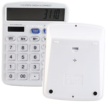ERYUE Calculatrice de Bureau Calculatrice à Grand écran à énergie Solaire 12 Chiffres pour Les Tâches de comptabilité Bureau - Mécanique