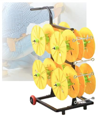 Generisch Robuster Kabeltrommelständer mit Rollen – Mobiler Kabelwagen für Baustellen und Heiminstallationen (49 x 74 x 90 cm) – Mühelose Organisation mehrerer Kabel
