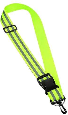 Reflektor-Schärpe für Erwachsene und Kinder - Verstellbare Sicherheits-Warnweste mit Karabiner und Tasche für Laufen, Joggen, Hundespaziergang, Fahrradfahren, Berufsverkehr bei Nacht und Dunkelheit