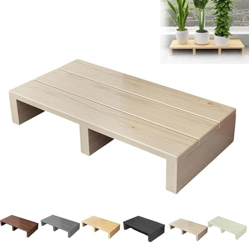 Pounjsd Marchepied en Bois pour intérieur et extérieur, Petit Tabouret Bois, Marchepied en Bois Massif antidérapant pour Lits Hauts, Structure Stable, Repose-Pieds pour Cuisine, Salle de Bain, Porte
