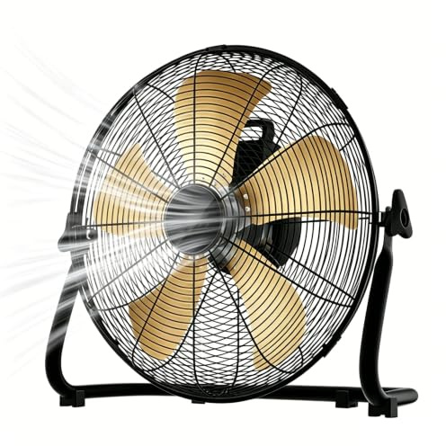 Five-Blade Floor Fan, Multi-Speed Control,10-Meter Airflow black 18in