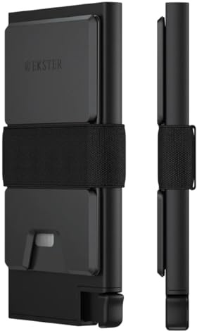Ekster Kartenhalter aus Aluminium | RFID-Geldbörse für Männer und Frauen | schlanke und minimalistische Aluminium-Geldbörse mit Pop-Up-Kartenhalter (Mattschwarz)