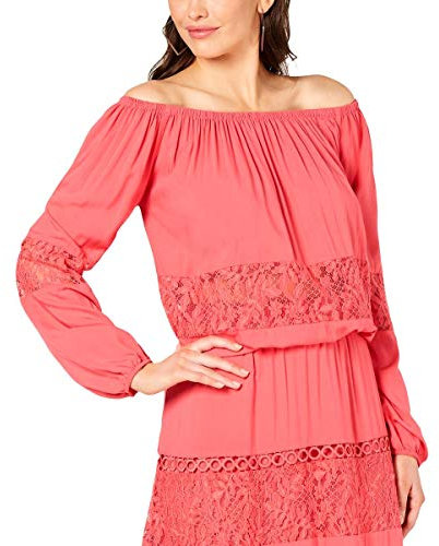 Guess Top Donna Colori Bianco Corallo - W92H58W9X10, Corallo, M