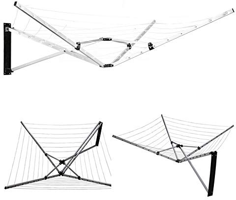 Denny Shop 5 Arm 26m Wall Mounted Folding Cloth Dryer Concertina Clothes Airer Washing Line by Crystals®