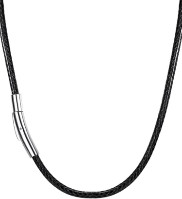Richsteel Lederkette Herren Leder Halskette Choker für Damen 2/3mm breit Schwarz/Braun mit Drehverschluss Schmuck 40/46/50/56/61/66/71/76 cm Geeignet für Männergeschenke