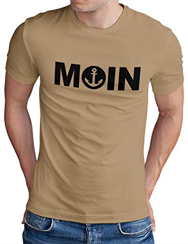 OM3® Moin mit Anker T-Shirt | Herren | Slogan Meer Spruch Küste Statement Norden | S - 5XL