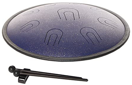 Fame 14 Copper Tongue Drum in D Minor, Purple, 9-Tone Steel Drum, Matt Finish, Inklusive Schlägel und Tasche, Ideal für Musiktherapie und Meditation
