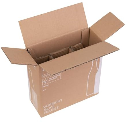 smiley pack Flaschenversandkarton Bier 0,5 Liter für 3 Flaschen – 10 Stück