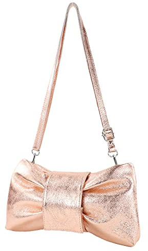 modamoda de T214 Damen Leder Umhängetasche Clutch Schultertasche Schleife handmade in Italy