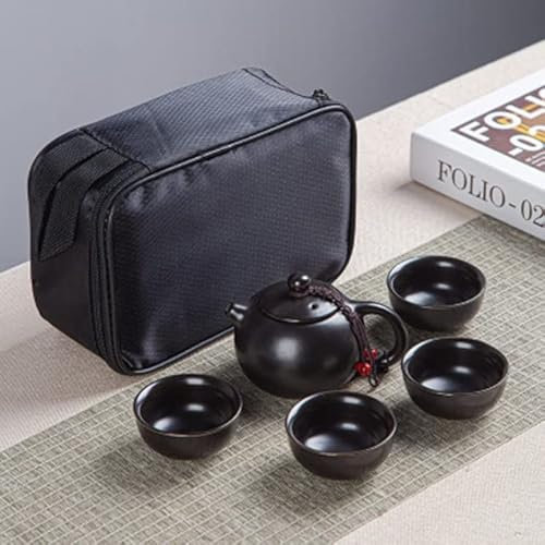VIXDA 6 PZ Set Tazza da tè Teiera in Ceramica bollitore gaiwan Cinese da Viaggio Tazza di tè in Ceramica per Puer Teiera Cinese Portatile Set da tè Bicchieri