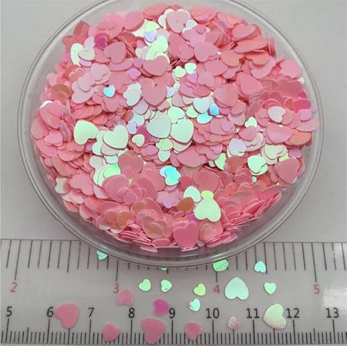 3mm 4mm 6mm Mix Herz PVC lose Pailletten Glitzer Pailletten für Nail Art Maniküre, Hochzeitskonfetti, Ornament/Bastelzubehör-AB Pink, 150g 4mm