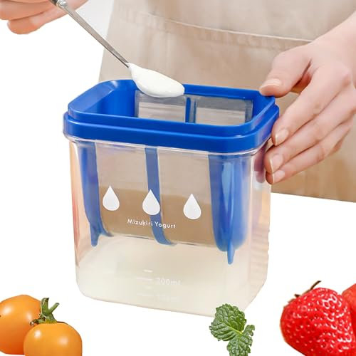 Tazón de Yogur de 300 Ml y Colador de Yogur en Filtro de Yogur de Gran Capacidad de Acero Inoxidable de Resina AS para Filtrar Yogur, Jugo, Leche, Miel, Embudo de Cocina de