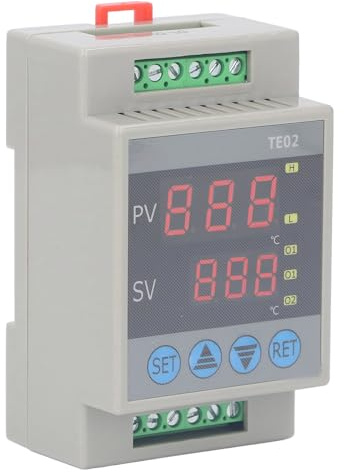 Digitaler Temperaturcontroller 220V AC, DIN-Schienen-Montage Thermostat mit Temperaturfühler für Heizung und Kühlsysteme – Präzisions-Temperaturregler mit Display und einstellbarem Thermostat
