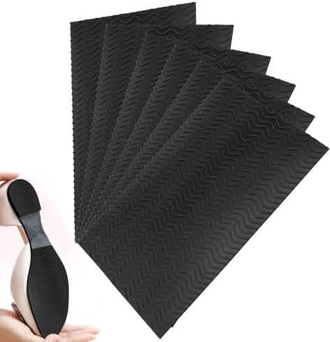 DEANKEJI Suelas para Zapatos de Goma, 6 Piezas Antideslizante Zapatos de Fondo, Negro Suela Antideslizante, Adecuado para la Mayoría de Suelas de Zapatos