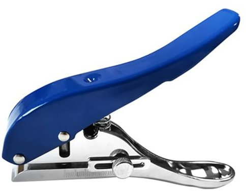 Punzonatrice a foro singolo, perforatrice a mano, resistente, per carte, cartone di plastica, strumento fai da te, fori da 8 mm (blu)