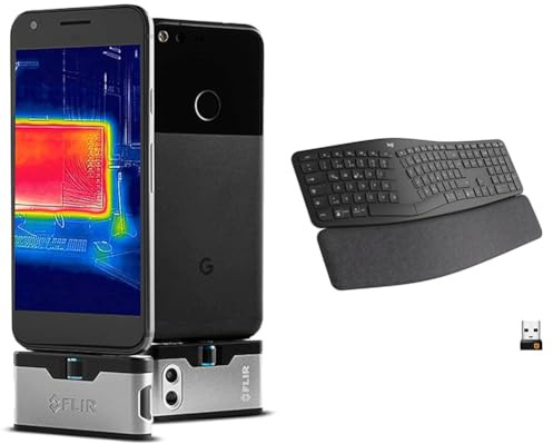 FLIR ONE Gen 3 - Android (USB-C) - Thermal Camera for Smart Phones - with MSX Image Enhancement Technology & Logitech Ergo K860 kabellose ergonomische Tastatur – Geteilte Tastatur