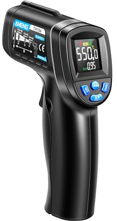 Jemora TH104 Termometro a infrarossi senza contatto -50 ℃ ~ 550 ℃ Termometro a infrarossi con schermo VA retroilluminato Termometro industriale Tester di temperatura IR portatile da cucina ad