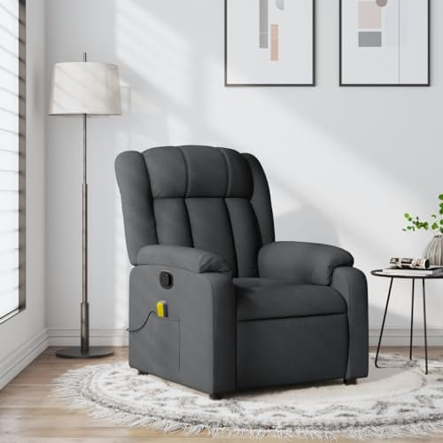 Homgoday Massage Sessel Dunkelgrau - 6-Punkt-Vibrationsmassage ohne Heizung, 78x92x98 cm, TV-Sessel mit USB-Anschluss Model373587