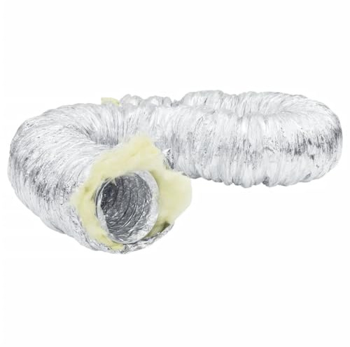 vidaXL Lüftungsschlauch, Abluftschlauch Thermisch Isoliert, Flexschlauch Geräuschreduzierend, Klimaschlauch Aluflexrohr, Aluminium 6m Ø15cm