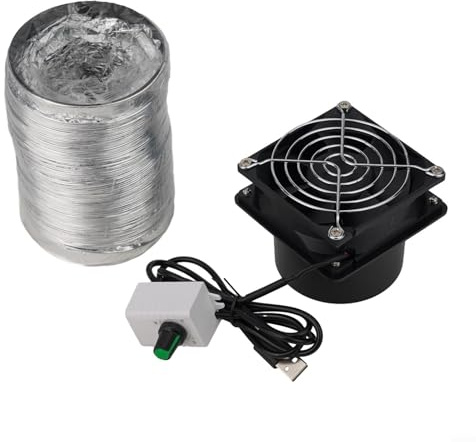 Lötrauchabsorber, Abluftventilator,USB-Abluftventilator mit einstellbarer Geschwindigkeit, Rauch Absorber Rauch Extractor Fan Rohr Kanal Auspuff Fan Einstellbare Geschwindigkeit(Fan plus 3 m pipe)