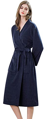 Damen-Bademantel aus Flanell, mit zwei Taschen, weich und warm, doppelseitig, Samt, Schlafanzug, Hausmantel, 385 x, wassermelone, XL