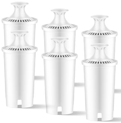 WaterJingYi Water Filter Cartridges Compatible with Brita Classic Filter, Brita Jugs and Dispensers, Classic OB03, Mavea 107007 35557, Lasts Two Months or 40 Gallons, 6 Pack